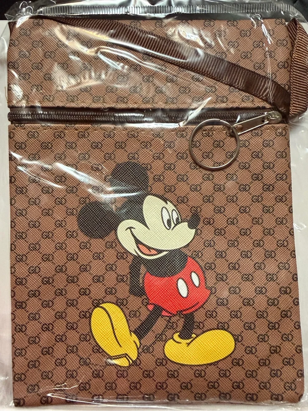 Mickey-Inspired Crossbody Bag | Brown